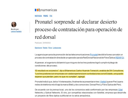  Pronatel sorprende al declarar desierto proceso de contratación para operación de red dorsal  BNamericas 